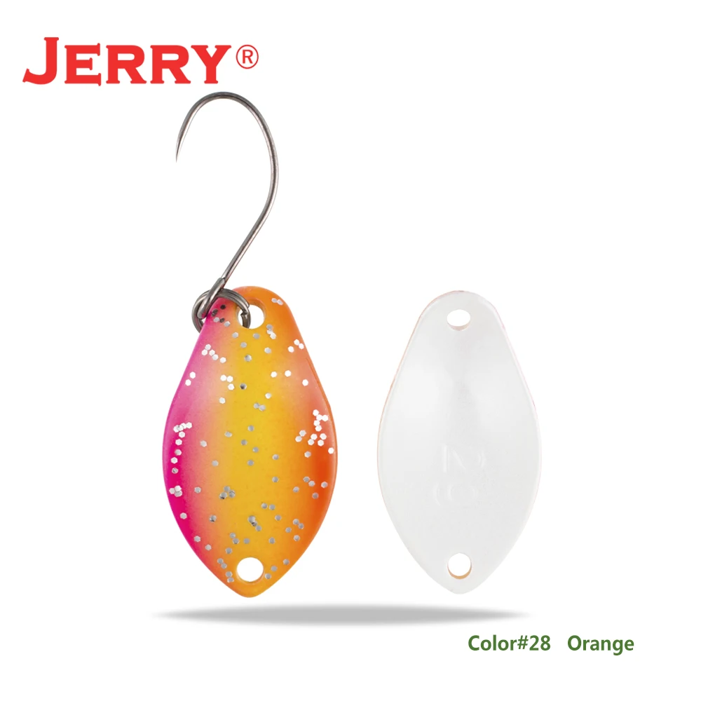 orange Jerry 2 г 3 г микро форели ложки сверхлегкие латунные рыболовные ложки один крючок Пресноводные металлические приманки зона окуня для ловли щуки pesca - Цвет: orange