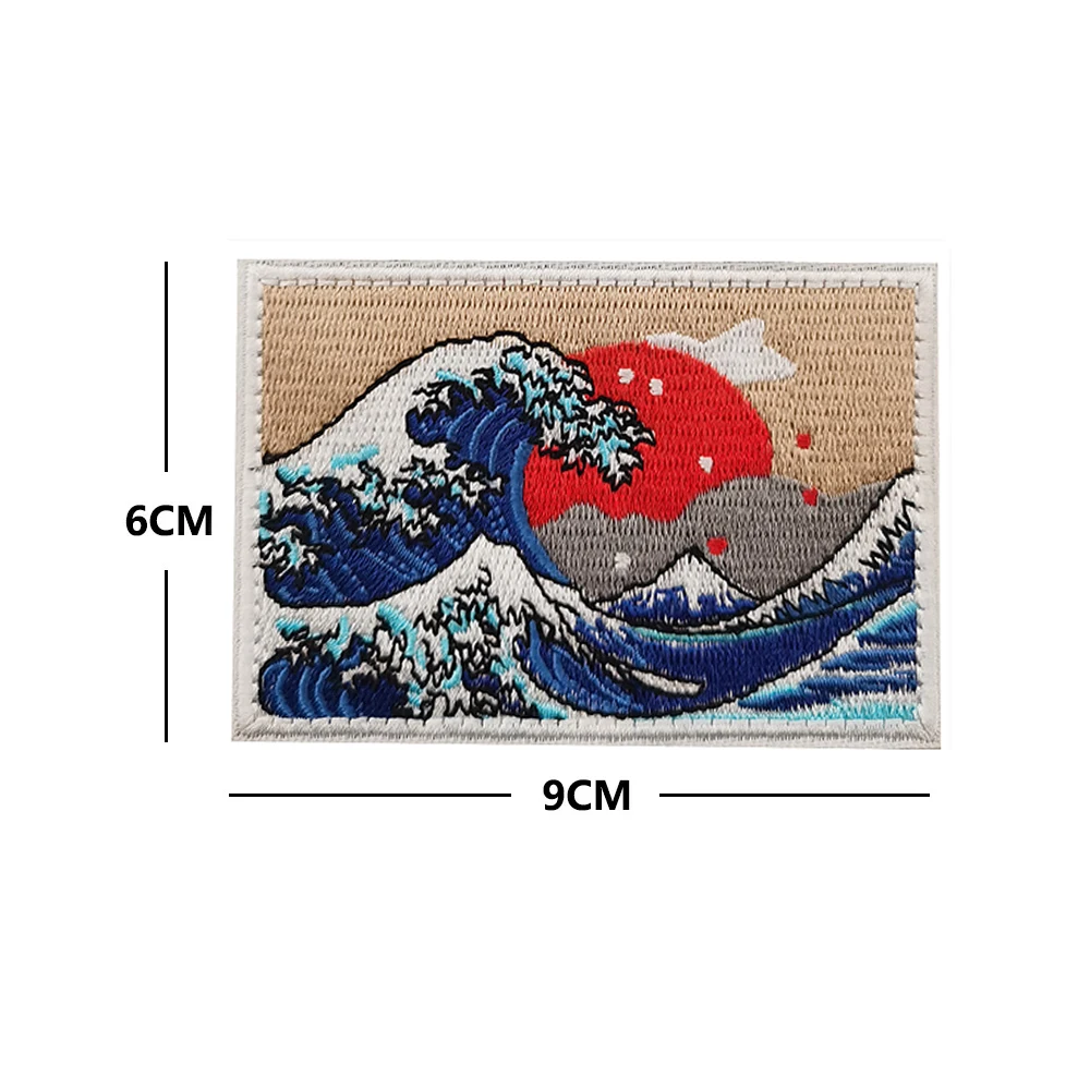 Картина Ukiyo канагава японский художник Национальный стиль искусственная эмблема