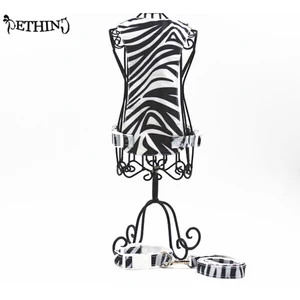 Поводок + ошейник + шлейка для собак, регулируемый, в полоску