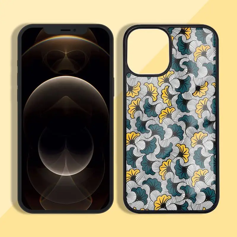 

African style fabric print Phone Case Silicone TPU+PC For iPhone 11 12 mini Pro MAX 5 6 7 8 Plus Samsung Note20 10 Plus S7 8