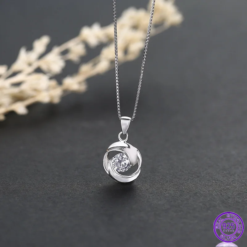 Ожерелье из стерлингового серебра 925 пробы подвеска ожерелье для женщин