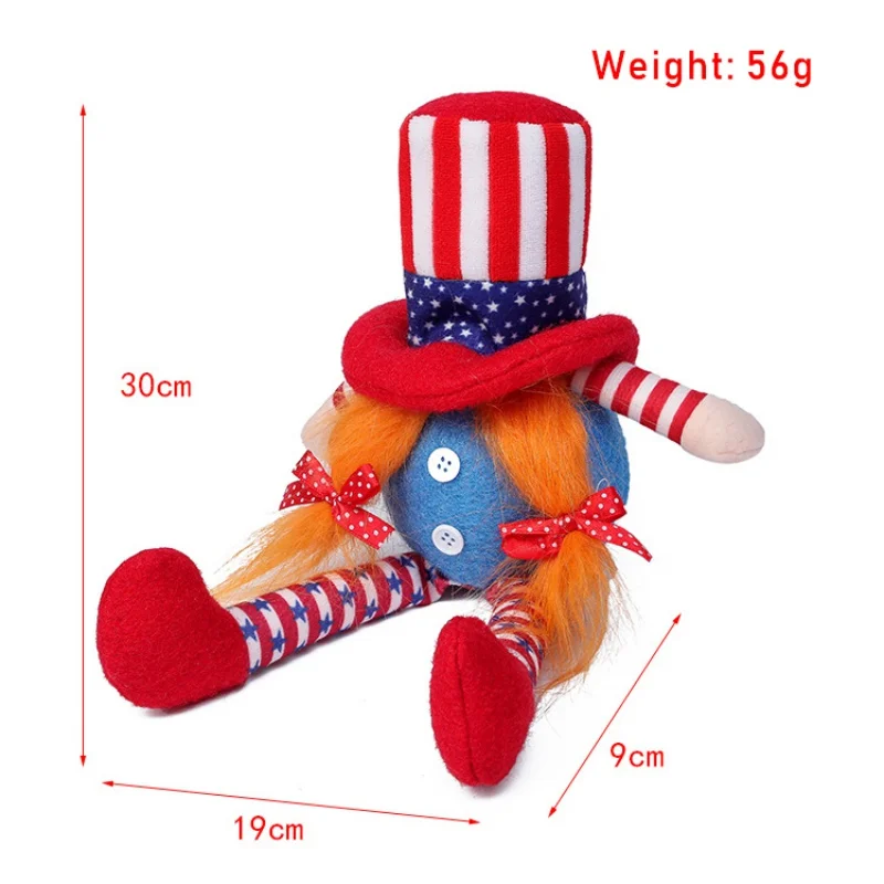 

New High Hat With Lights U.S. Independence Day Doll Ornaments Cotton Soft And Comfortable To The Touch Light Holiday Party Decor