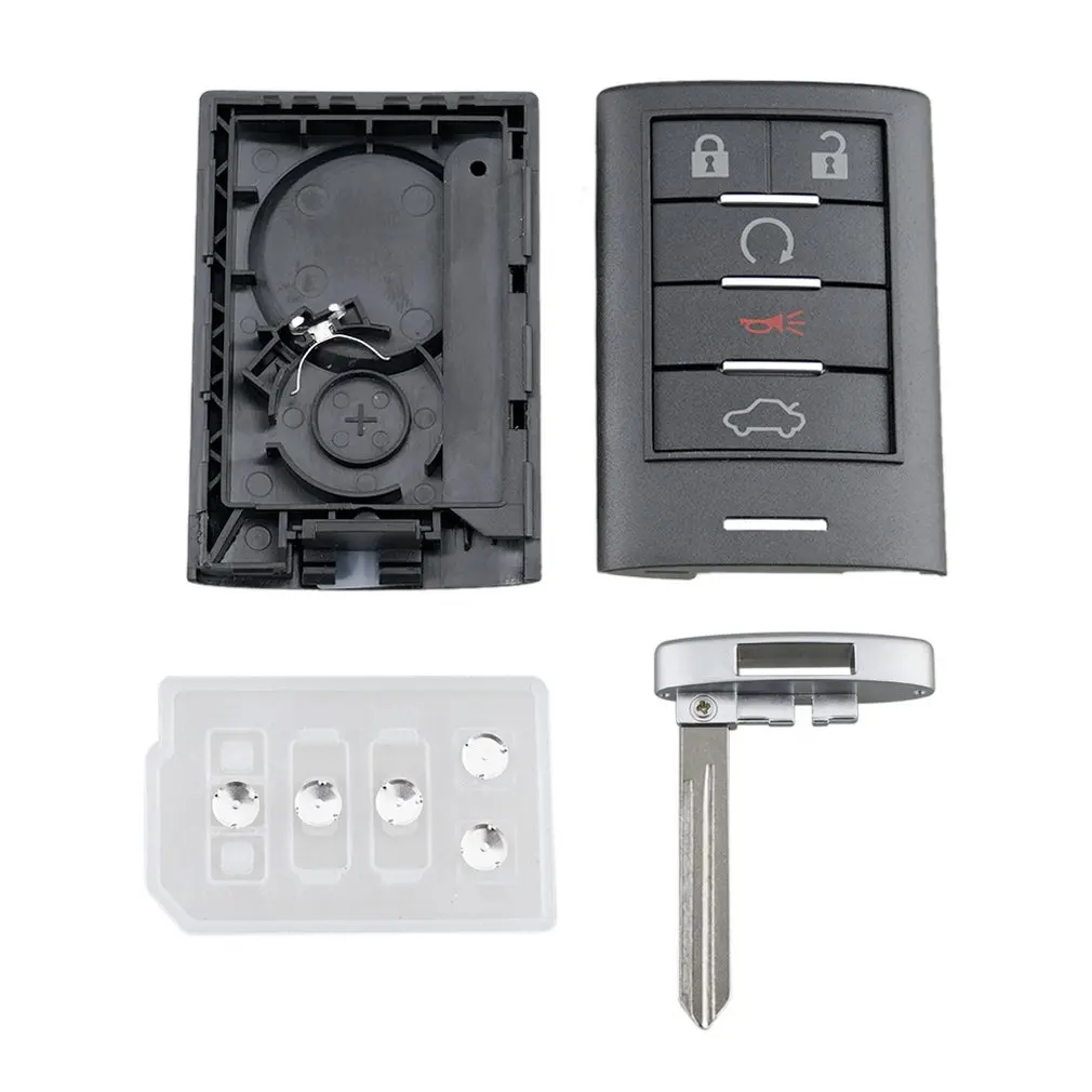 

Mini Remote Key Case 5 Button Remote Key Fob Case Shell+Key Blank for Cadillac XTS DTS STS CTS
