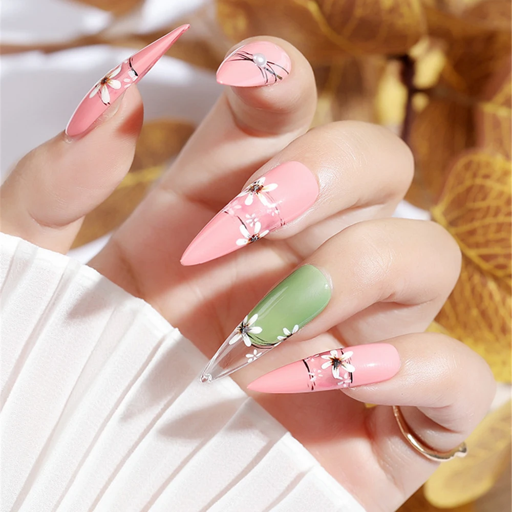 

240Pcs/Set Coffin Fake Nail Tips Transparent Nails Tips Full Cover False Acrylic Nails Ballerina Nails Press On Nails Manicure