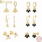 BOAKO Ins ветер Пчелы серьги для женщин 100% плата де лей 925 стерлингового серебра пирсинг, серьги-гвоздики с цирконом, хорошее ювелирное изделие, модные серьги в форме