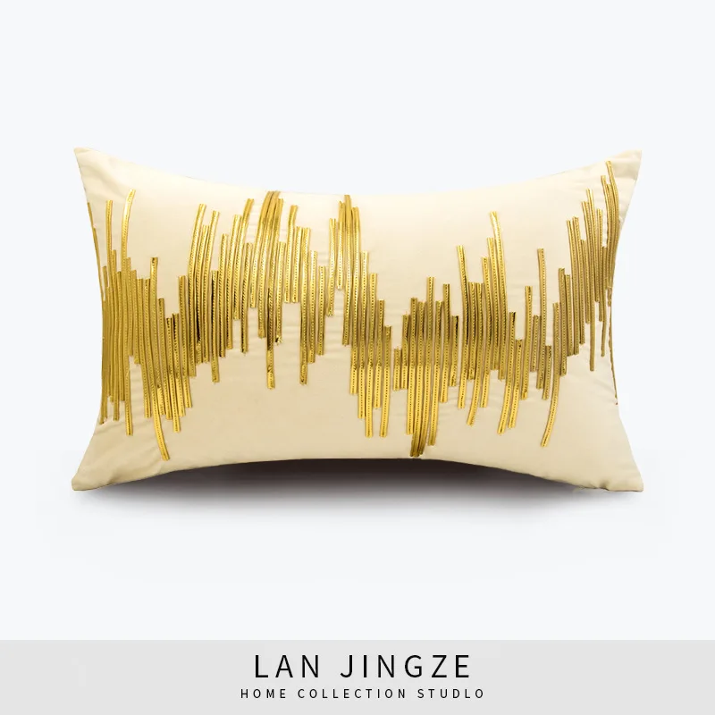 Light Luxury PU Leather Cushion Cover 50x50cm Gold Soft Sofa Waist Pillowcase Decorative Home Pillows
