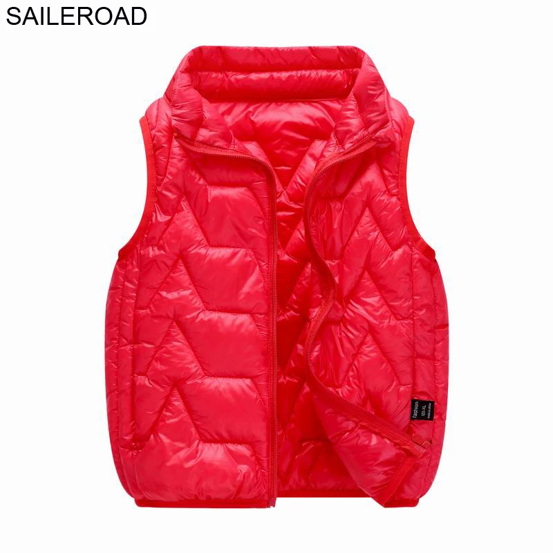 SAILEROAD 5-13лет Подростки Жилеты для мальчиков Большой детский жилет Повседневная одежда для девочек Осень Зима Теплая Перейти в школу Одежда - Цвет: Y8905 red