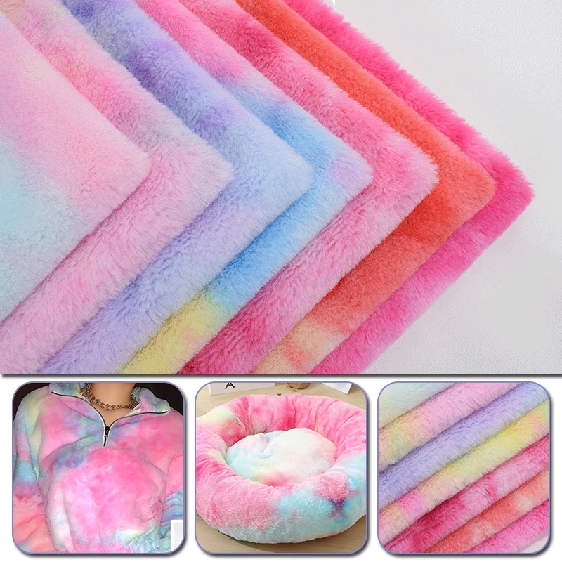 100x160 см Лоскутные аксессуары Радужный кролик плюшевый градиент искусственный