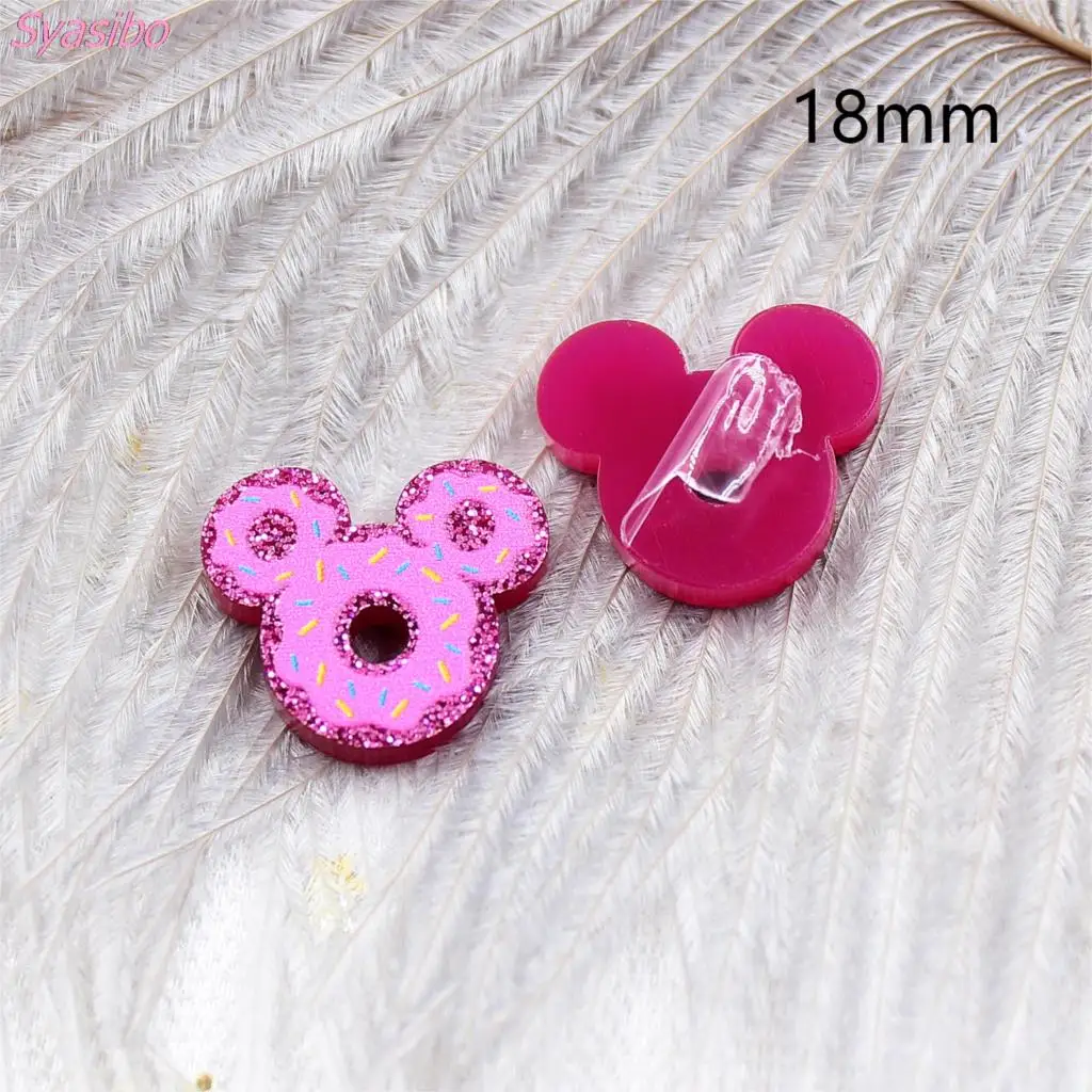 10 шт./лот 18 мм акриловые пончики мыши для сережек лазерная резка животных