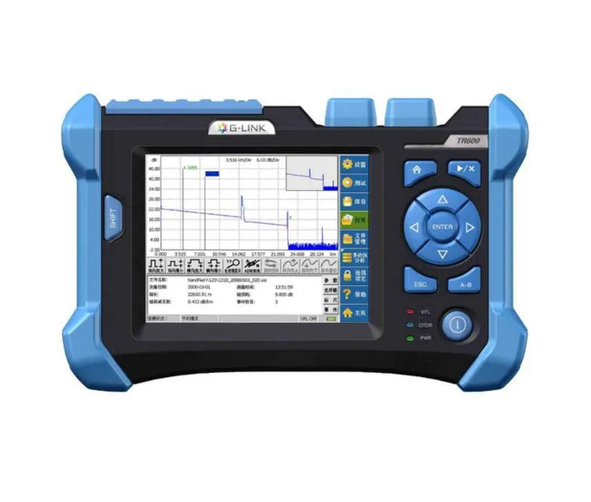 

Fiber Optic OTDR GLINK TR600 PON Power Meter Tester 1310/1550+1625nm 32/30/28dBFiber Optic PON FTTH OTDR