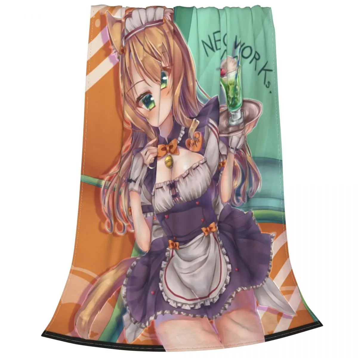 Maple Anime Plush Blanket Nekopara Sexy Gir Fashion Throw for Home 125*100cm Thin Quilt | Дом и сад