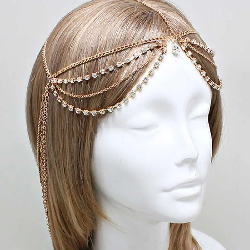 Богемные драпированные кристаллы для невесты аксессуары волос Новая мода