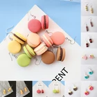 Женские серьги-капельки из смолы ручной работы, милые подарочные печенья, макарон, пирожные, Пончики