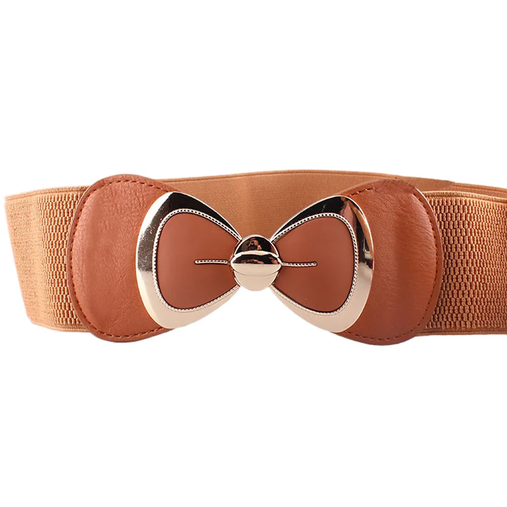 

Korean Style Ladies Big Bow Elastic Waistband Women Fashion Bowknot Buckle Waistband Wide Elastic Stretch Waist Belt
