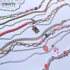 Женское Ожерелье с жемчужинами, разноцветное колье с разноцветными жемчужинами в виде цветов, модель 2022,