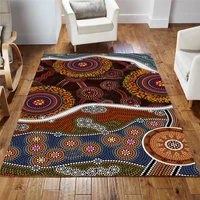 aboriginal brown circle dots australia indigenous painting art printed carpet mat living room flannel bedroom non slip floor rug