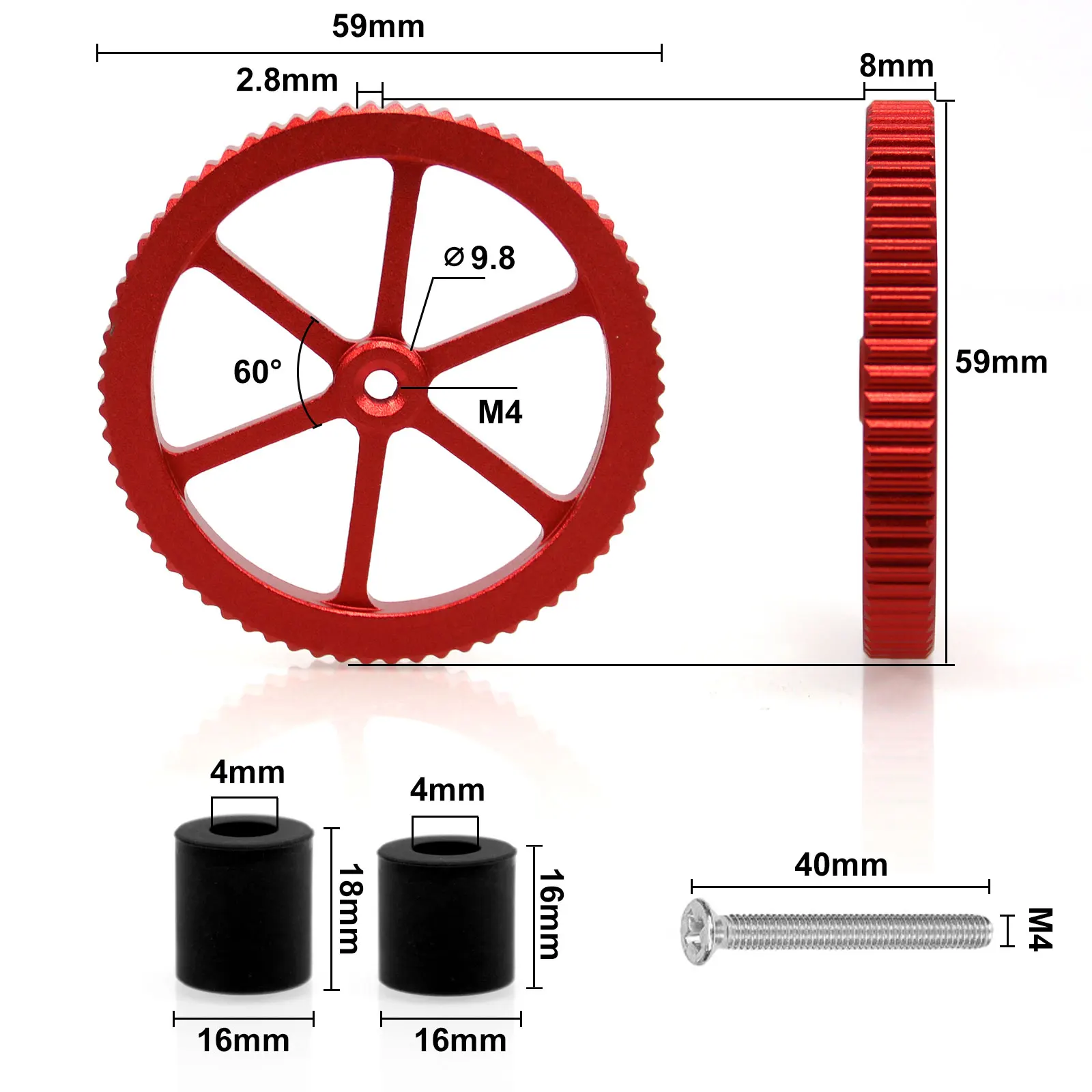 4 шт. красная алюминиевая ручная Поворотная Выравнивающая гайка с силиконовой
