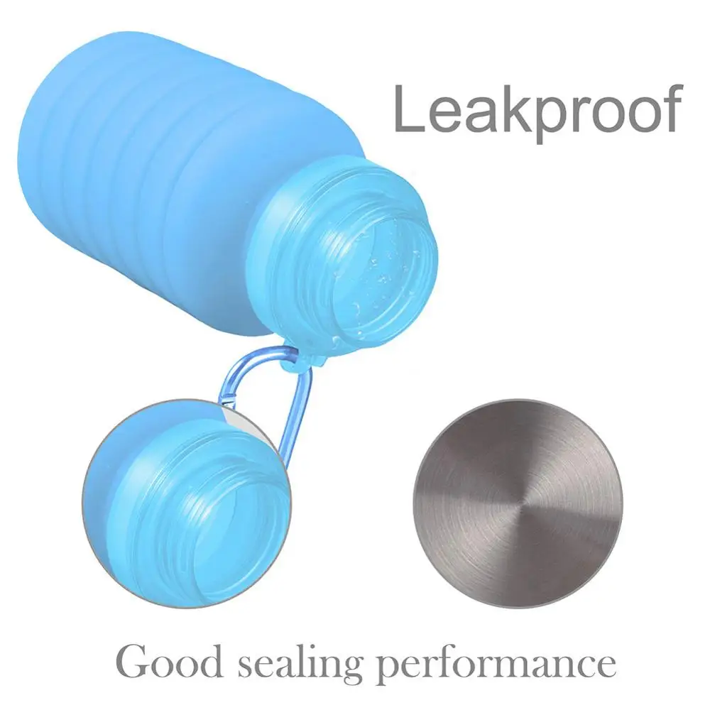 Портативная Складная Силиконовая телескопическая Питьевая Бутылка 550 мл