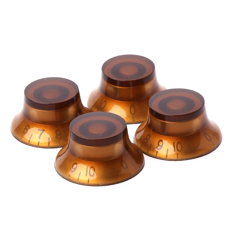 1pc Knob Button Bell Shape Guitar Tone Volume Control For LP Parts Coffee Golden | Спорт и развлечения