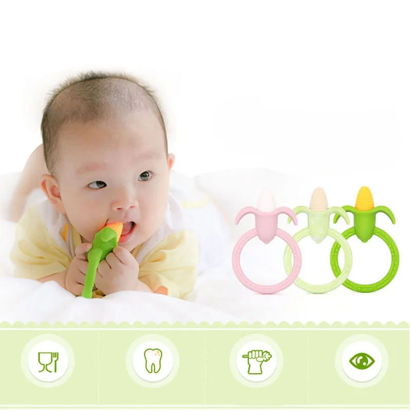 

10pcs Food Grade Silicone Corn Teether Baby Sensory Training Molar Stick Fruit Teether Baby Products