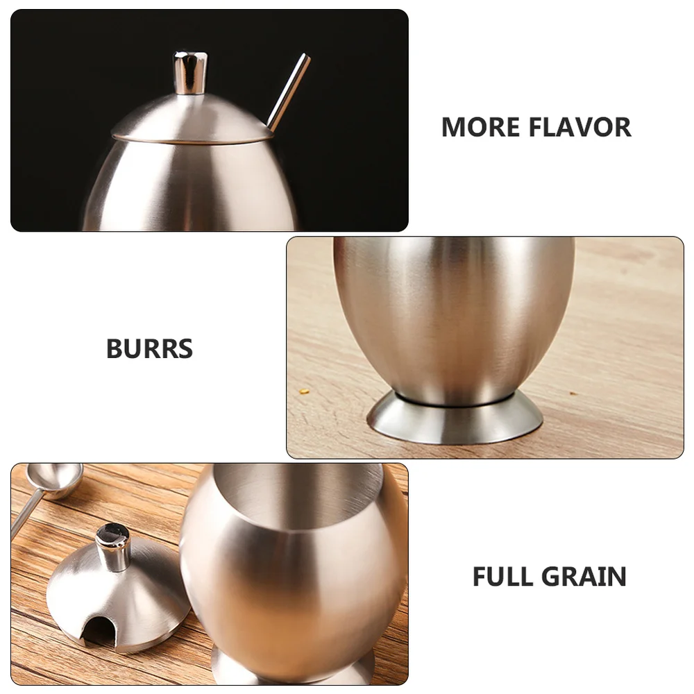 

1Pc Stainless Seasoning Jar Household Seasoning Canister Condiment Can (Silver)
