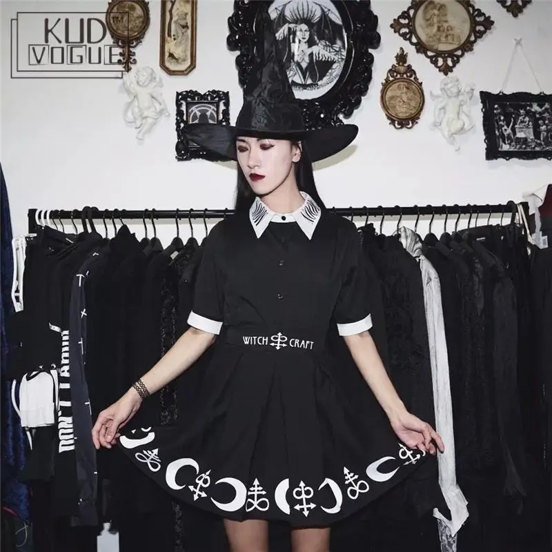 Женский Готический винтажный комплект из двух предметов юбка и футболка с