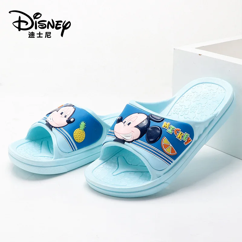 

Disney summer Mickey indoor shoes non-slip bathroom cartoon parent-child slippers home wear one-word beach shoes