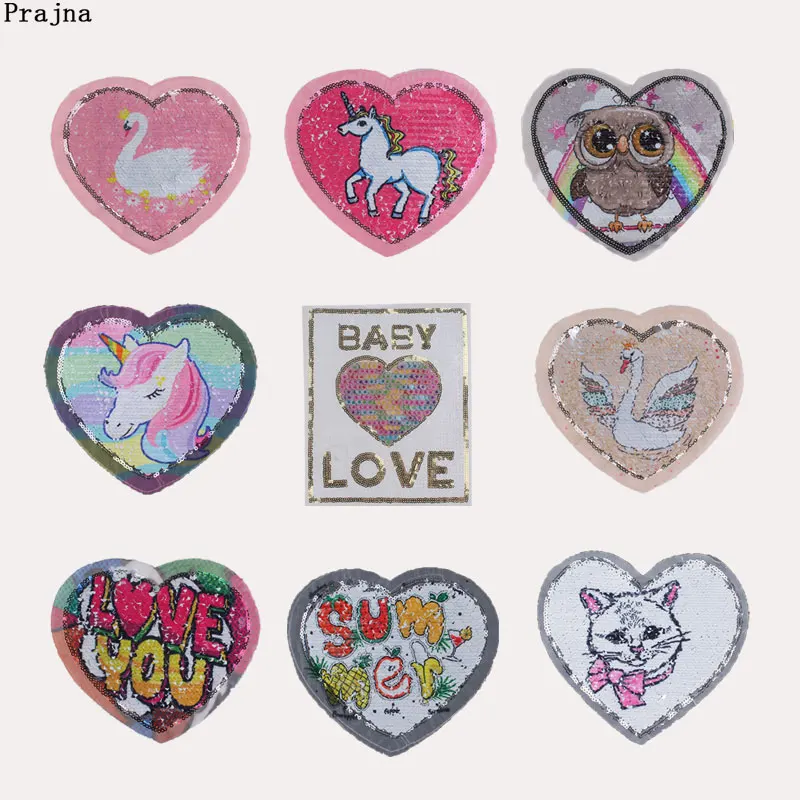 Единорог блесток патч шитье на патчи для одежды мультфильм кошка рубашка
