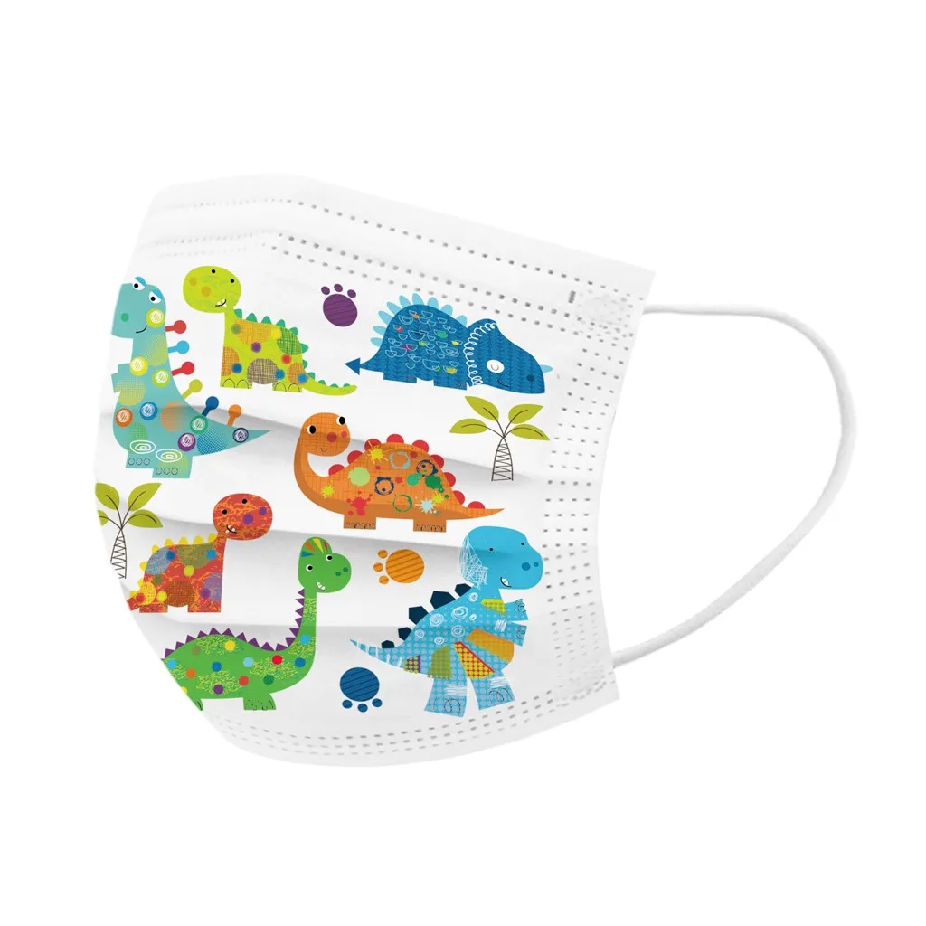 

100pcs Kids Disposable Dust-Proof FaceMacks With Elastic Earloop Kids Cartoon Printed Face Coverfor Children