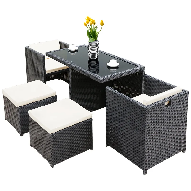 

Outdoor rattan table and chair three-piece balcony terrace patio outdoor chair combination leisure table and chair furniture
