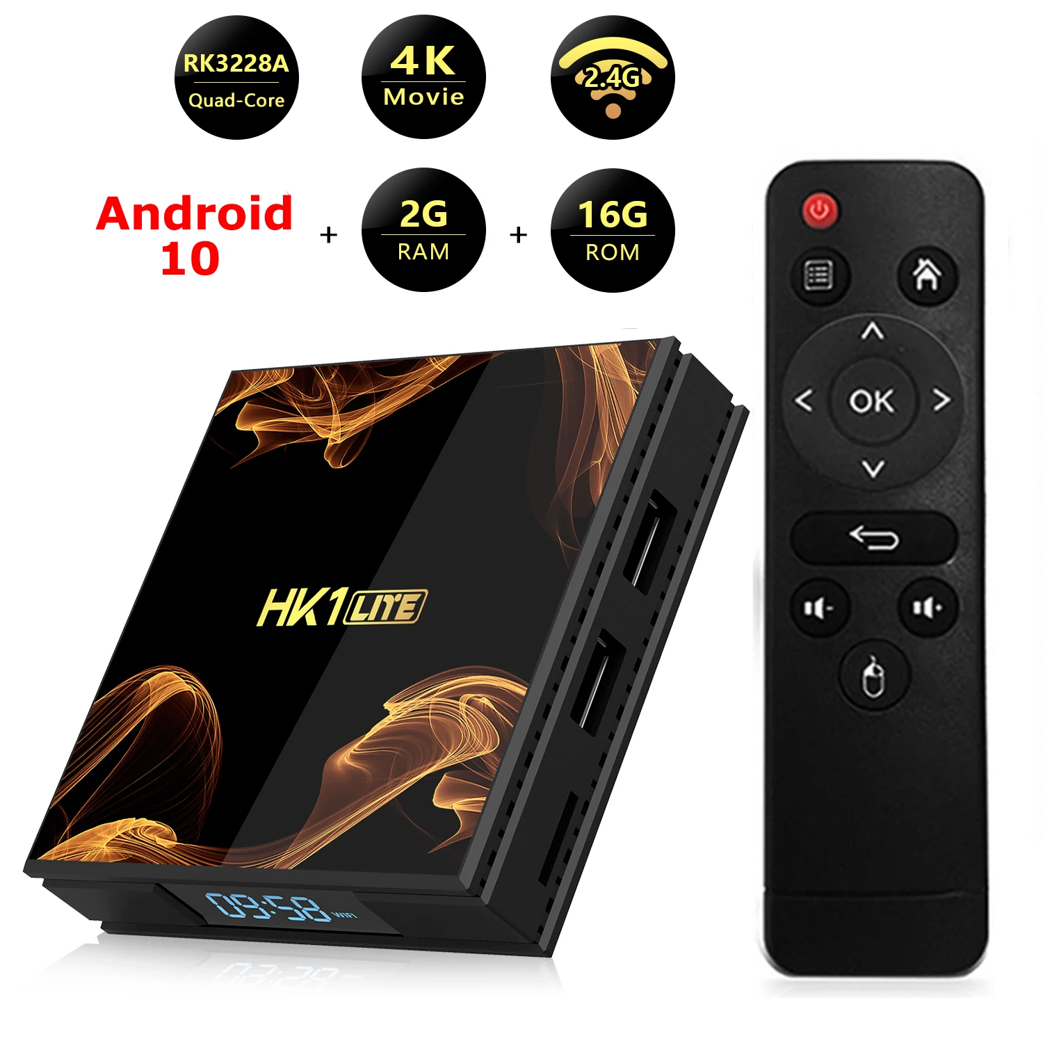 

Приставка Смарт-ТВ HK1 LITE, Android 10, 2 + 16 ГБ, 4 к, HDR, Wi-Fi