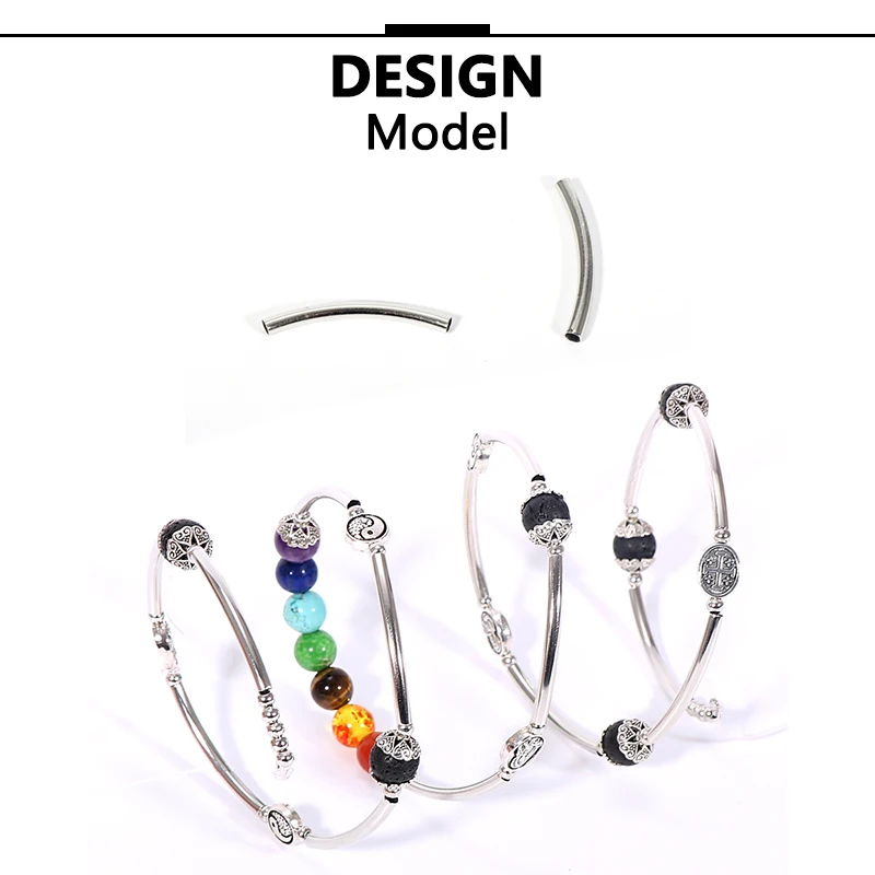 Изогнутые медные бусины длиной 30 мм коннекторы золотого и серебряного цвета