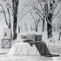 custom wall cloth nordic wind snow forest scenery photo mural wallpaper living room tv background decor sticker 3d wall painting