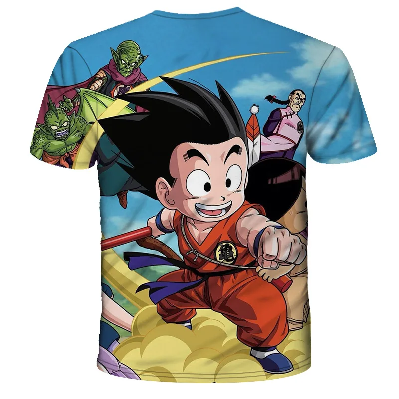 Новейшая модная футболка Goku с 3D принтом и короткими рукавами Повседневная в