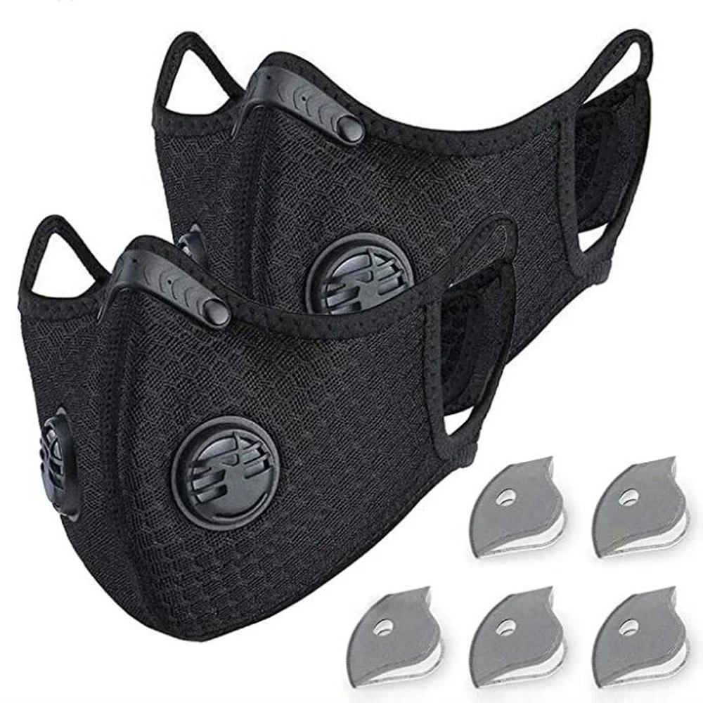 

Дышащая противобактериальная Спортивная маска для лица с активированным углем PM 2,5, защита от загрязнений, для бега, езды на велосипеде, ухо...