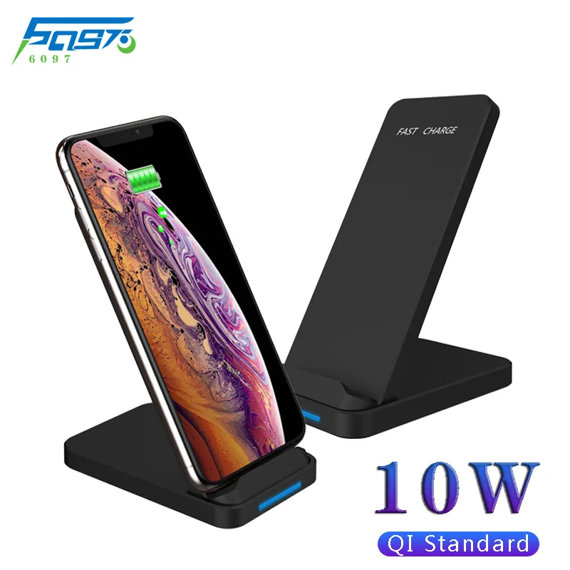 

Qi Wireless Charger Stand Charging Station for iphone 13 12 pro x xr xs max 8 7 Samsung Fast Charging Dock Smartphone Chargers