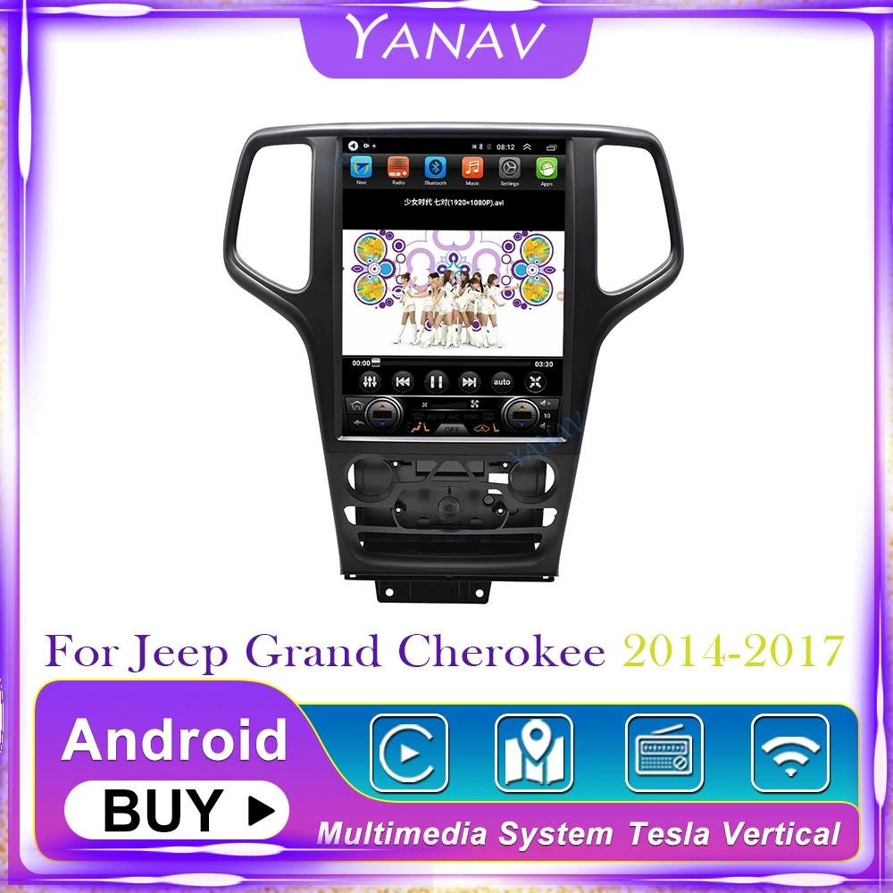 Автомагнитола на Android с GPS навигацией для Jeep Grand Cherokee 2014 2017 видеостереоприемник