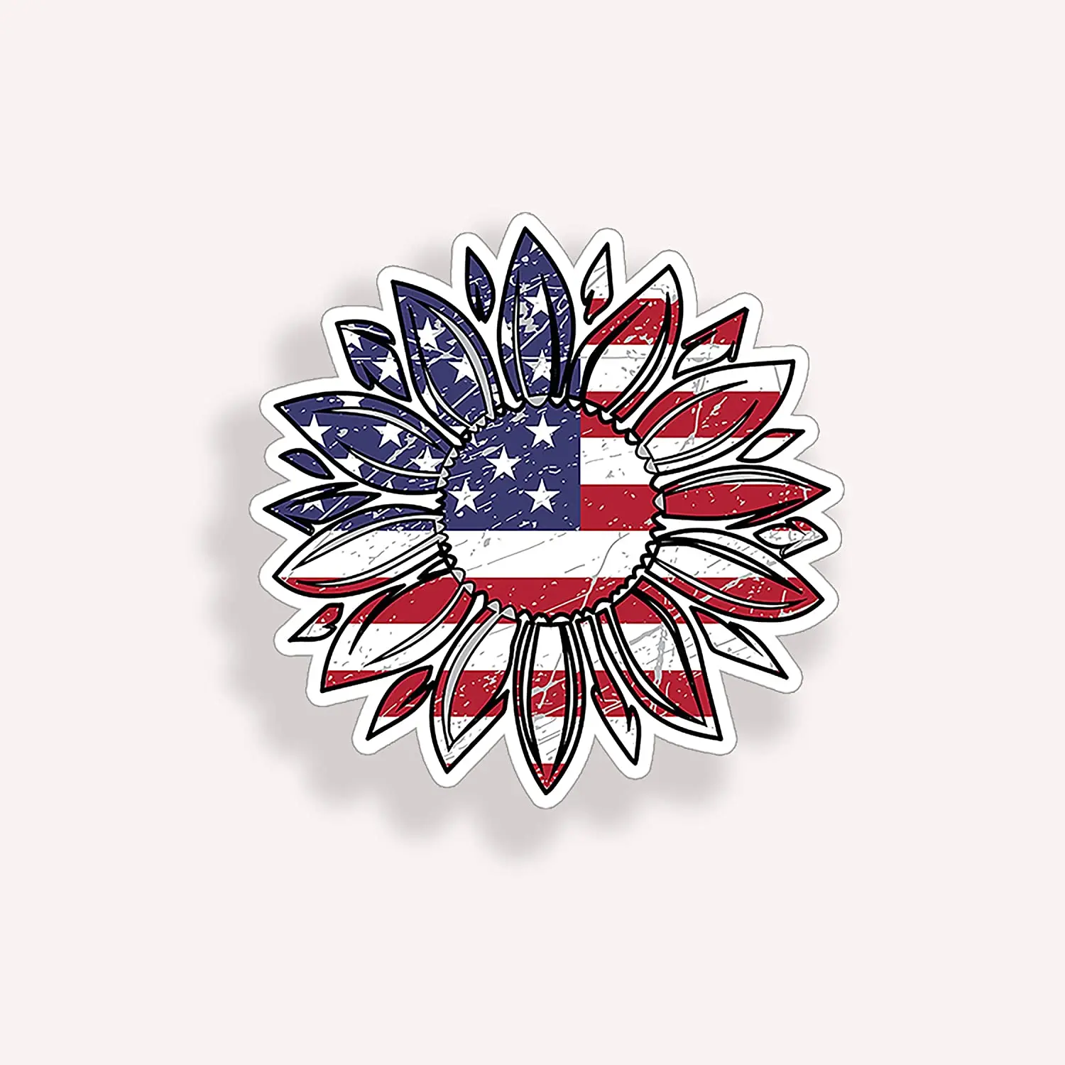 

Funny USA American Flag Sunflower Flower Car Sticker Cup Laptop Cooler Vehicle Bumper Exterior Accessories Vinyl Decal,12cm*12cm