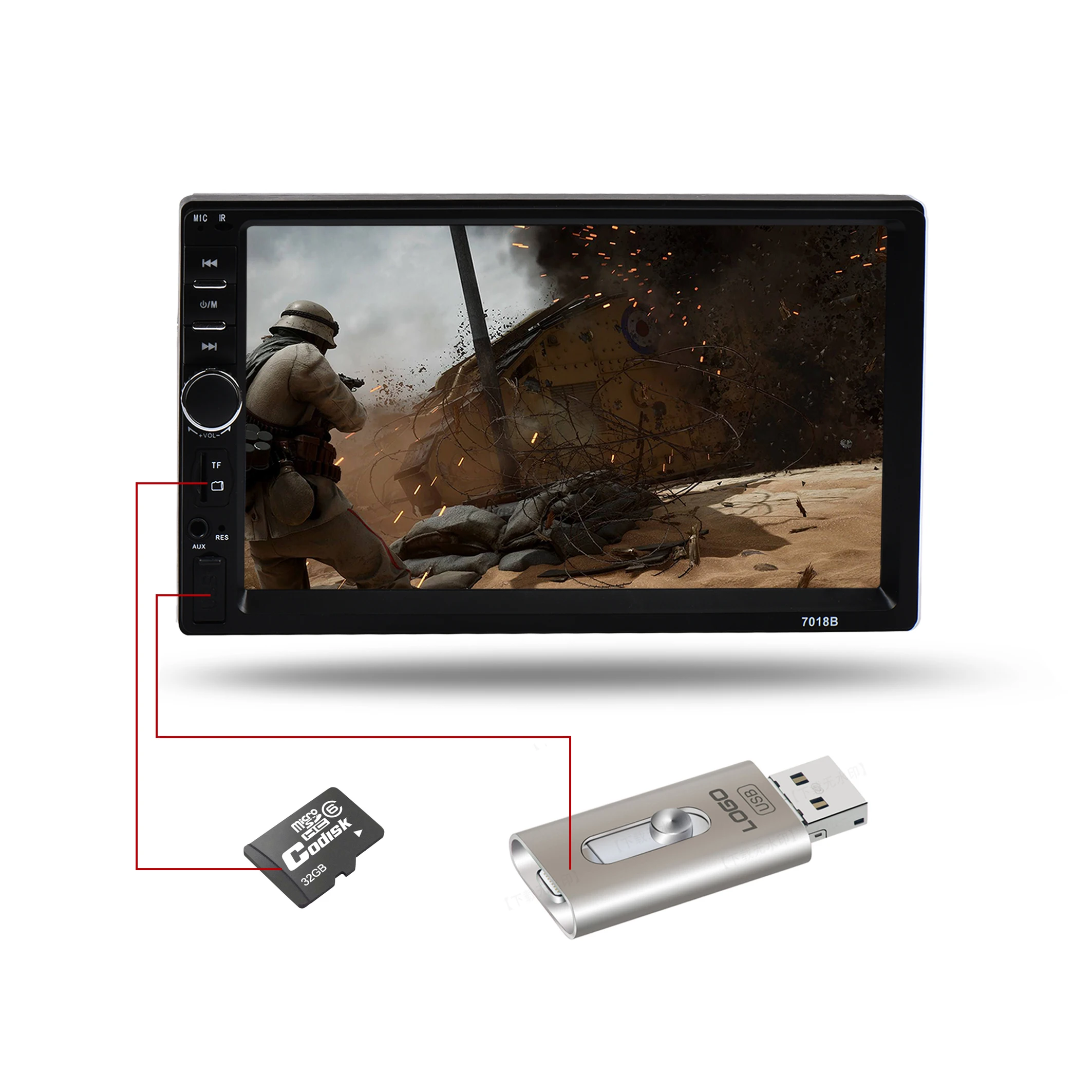 Автомагнитола 2 Din MP5 с сенсорным экраном 7 ''HD Bluetooth