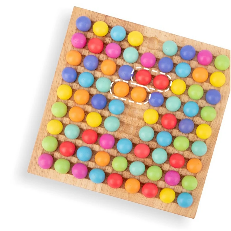 

Wooden Bead Puzzle Toys Rainbow Color Matching Game Children Brain Training Game Board Game Kids Educational Toys