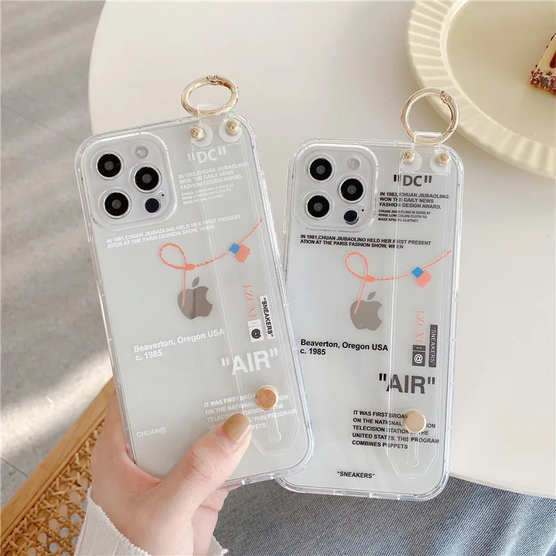 Trend brand sneakers box Sports shoes holder wrist bracket clear phone case for iPhone 13 12 11 Pro X XS XR Max 7 8plus 14 cover