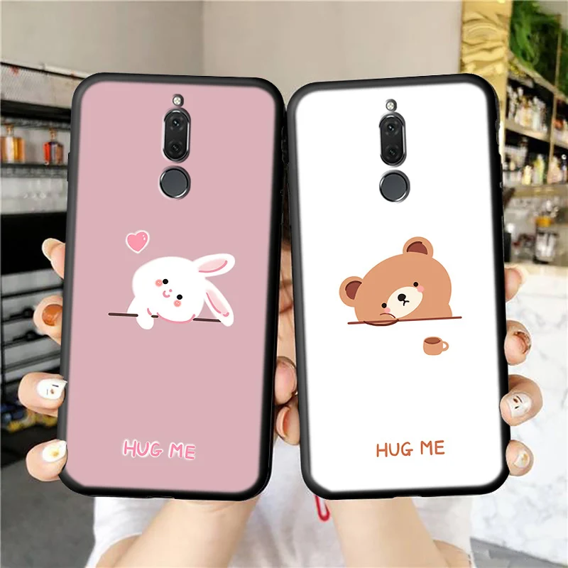 

For Huawei mate 10 lite Phone Case Luxury Funda Rabbit Bear Cute Silicone Soft Shell Nova 2i Celular Sleeve not Back Cover Coque