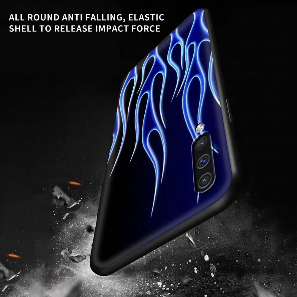 

Green Black Flame Luxury Case for Samsung Galaxy A50 A10 A20e A30 A40 A70 A51 A71 A21s A31 Phone Cover Soft Coque Capa Shell Bag