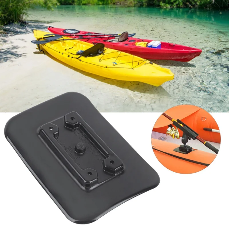 

Black Inflatable Boat Canoe Kayak A Fishing Rod Holder Mount Base Slide Rail Kayak Fishing Accessories