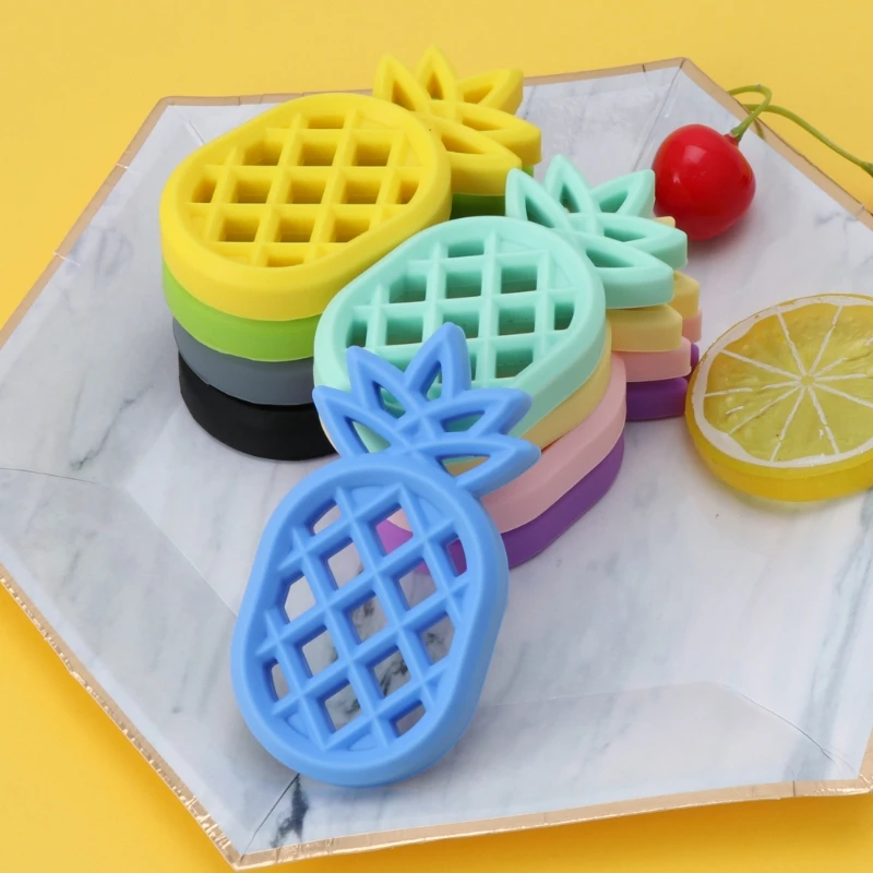 

Baby Pineappl Teether Infants BPA Free Silicone DIY Necklace Pendant Chew Toys Dropship