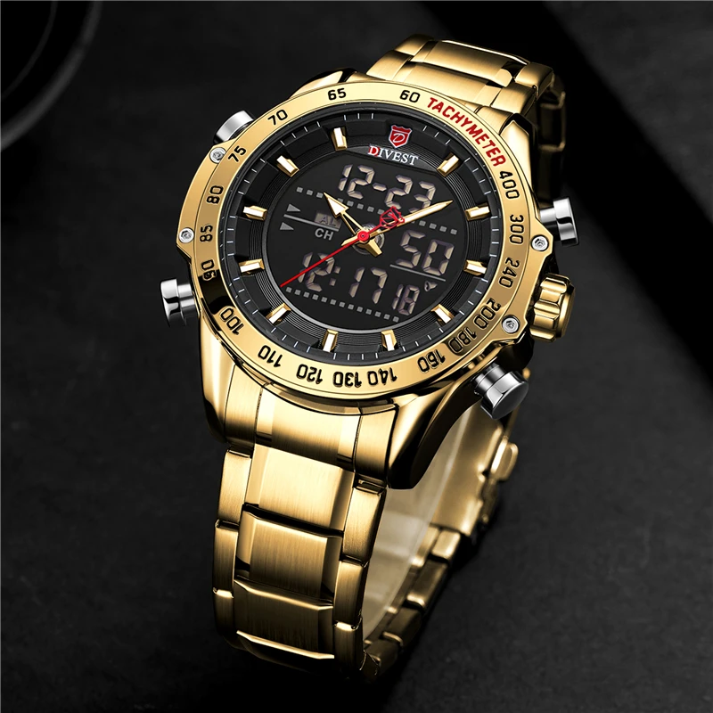 Часы наручные DIVEST Мужские кварцевые оригинальные брендовые Роскошные модные