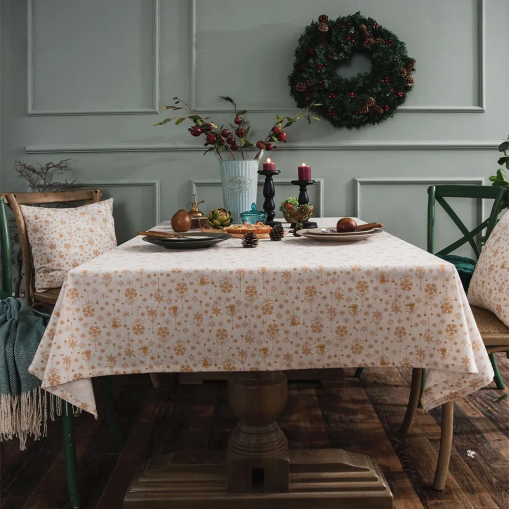 1 шт. Рождественская скатерть SunnyRain льняная прямоугольная для стола | Дом и сад