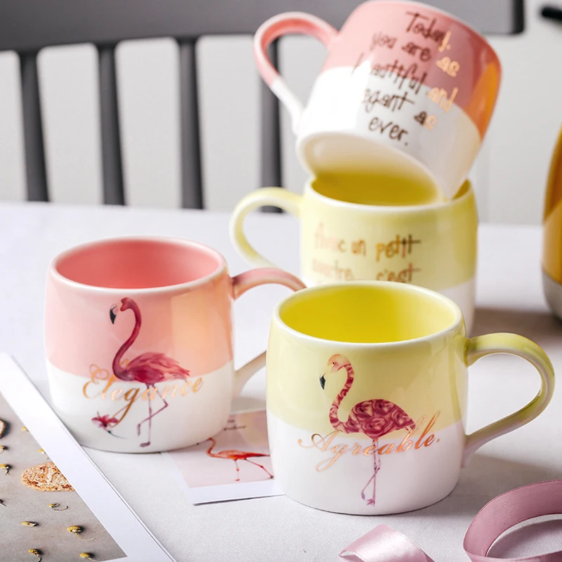 Чашка женская с большим животом и ручкой в японском стиле скандинавском - купить