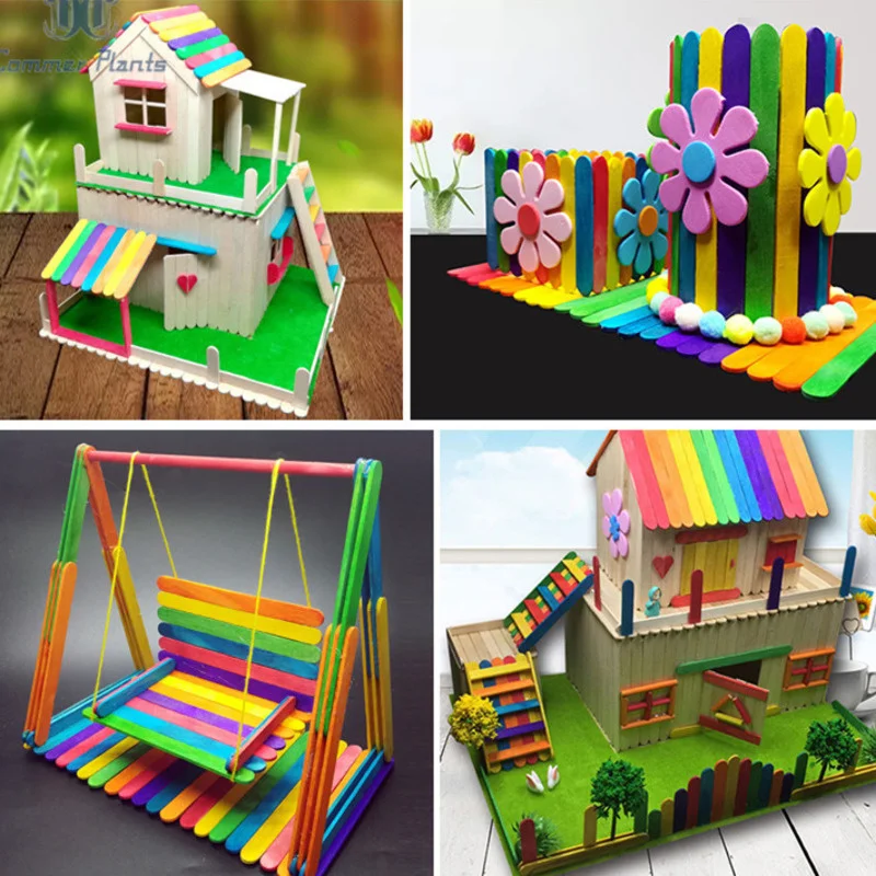50Pcs/lot Kids DIY Craft Toys Colorful Natural Wood Counting Sticks Montessori Preschool Children Math Educational | Игрушки и хобби