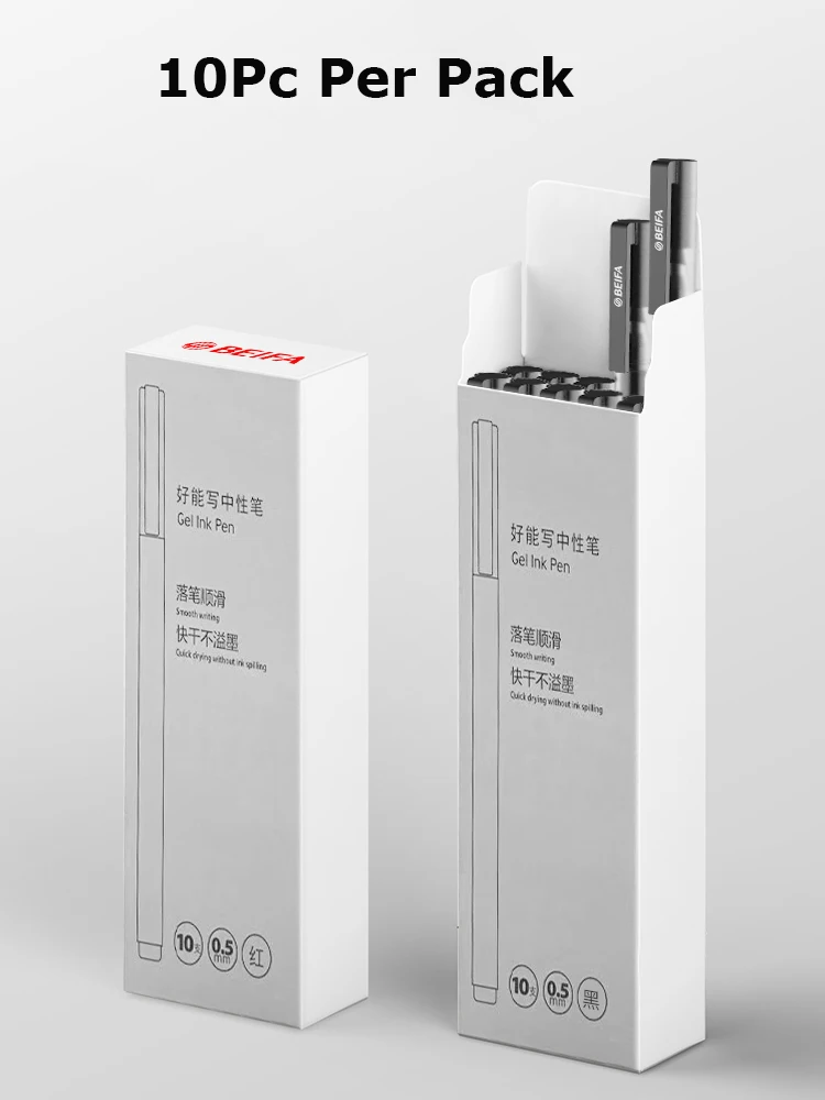 Ручка гелевая Xiaomi BeiFa 10/5 шт./лот 0 5 мм с чернилами сверхпрочная 1800 м | Канцтовары